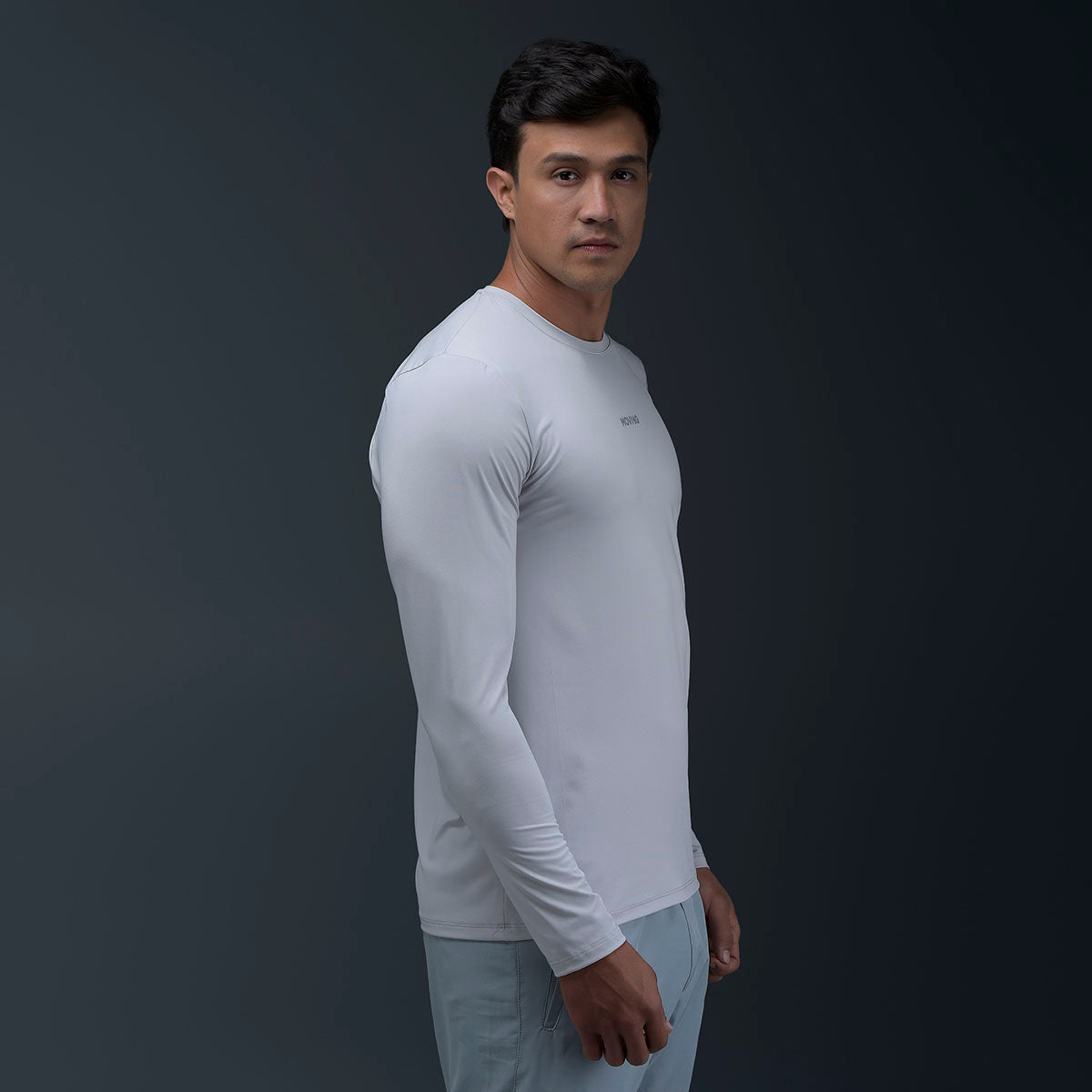 Camiseta Manga Larga Deportiva Gris