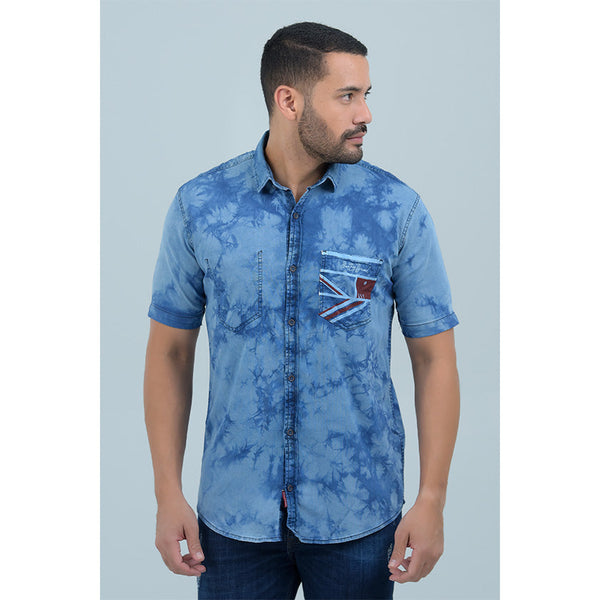 Camisa Denim Manga Corta