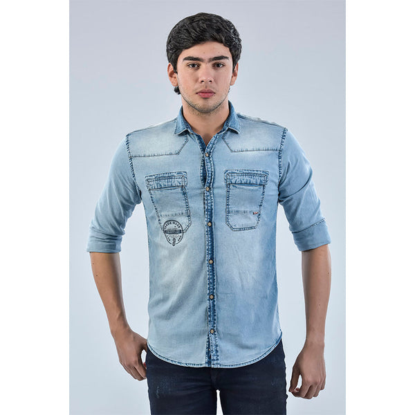 Camisa Denim Manga Larga
