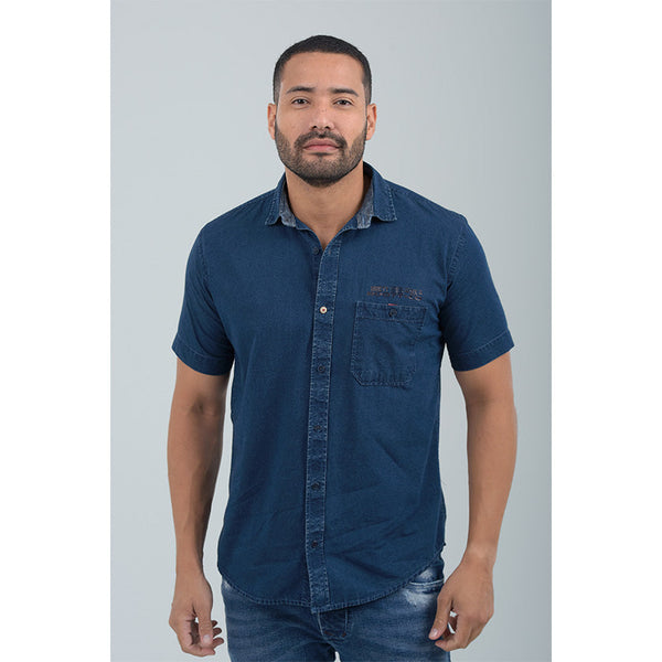 Camisa Denim Manga Corta